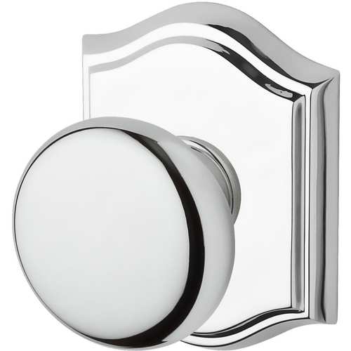 Full Dummy Round Knob and Traditional Arch Rose Bright Chrome Finish