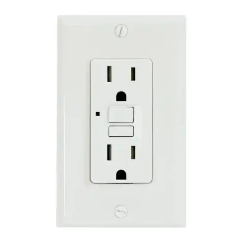 Receptacle Duplex 15-Amp Grounding with Cover Plate - White