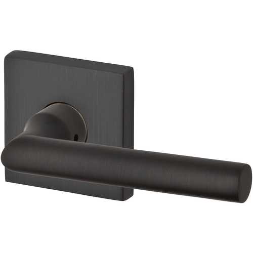 Privacy Tube Lever and Contemporary Square Rose with 6AL Latch and Dual Strike Venetian Bronze Finish