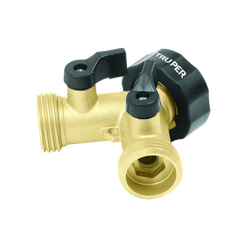 "Y" Connector w/Shut-Off Brass