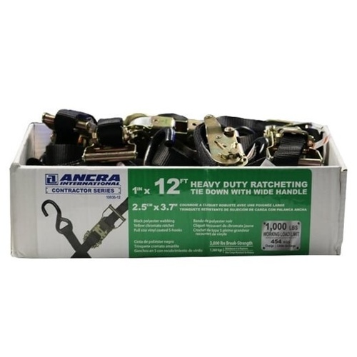 S-Line 10936-12 1"X12' Ratchet Tie Down-Bulk Bin