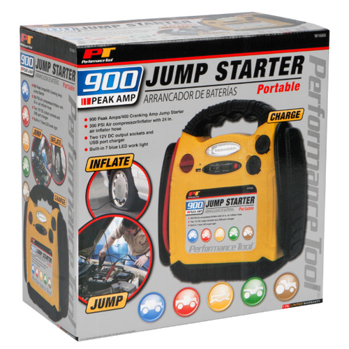 Performance Tool W1665 900-Amp Jump Starter/Inflator