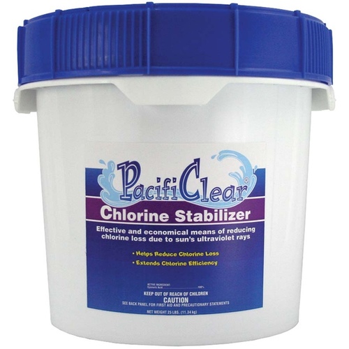 PacifiClear F081025025PC Chlorine Stabilizer, 25 lb Pail, Granular