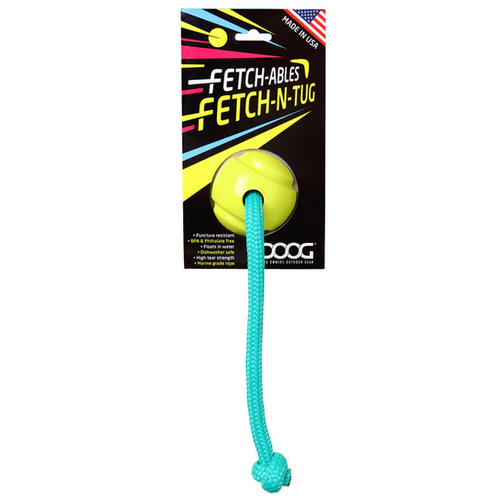 Fetchable Ball & Rope - Yellow