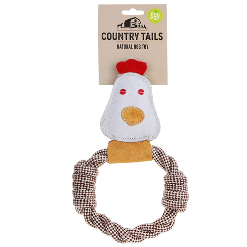 DOOG USA CTRR04 Country Tails Toy Chicken Rope Ring