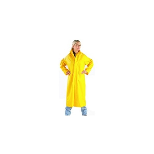 Galeton RainWare 7970-M-YW Repel Rainwear 0.35-mm PVC/Polyester Raincoat 48-in Yellow - Medium