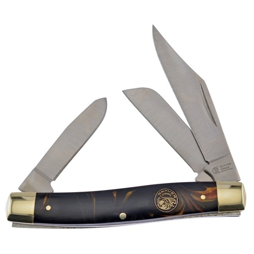 FROST CUTLERY COMPANY BVR-504APM 3.875" APPALOOSA Molassas Composite Stockman Pocket Knife