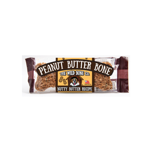 THE WILD BONE CO 1872-XCP24 Bone Dog Biscuit Treat, Peanut Butter Flavor, 1 oz - pack of 24