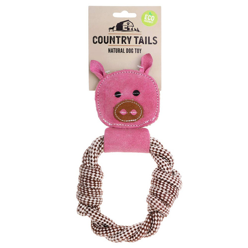 DOOG USA CTRR01 Country Tails Toy Pig Rope Ring