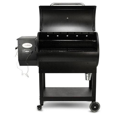 Black Label Wood Pellet Grill, 661 sq-in Primary Cooking Surface, Side Shelf Included: Yes