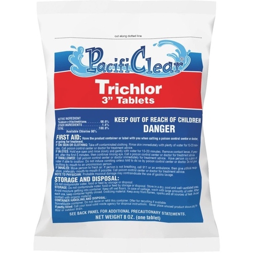 Trichlor Chlorine Sanitizer, 8 oz Bag, Tablet