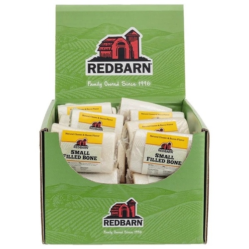 Redbarn Pet Supplies 413022 Small Natural Filled Bone Cheese N' Bacon Flavor - 20 Ct. Display Box