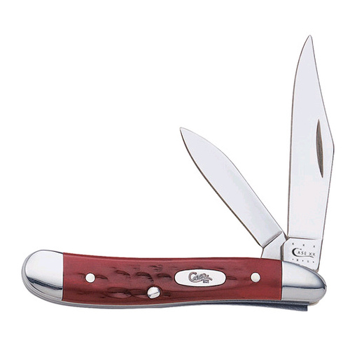 Pocket Knife Peanut Red Stainless Steel 2.88"