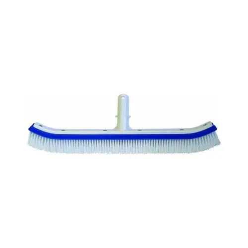 Pool Wall Brush with Clip Handle, 18 in Brush, Metal Handle, Long Handle Blue/Gray