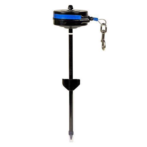 Retractable Cable Tie-Out Stake for Dogs Medium 25-lbs to 80-lbs Blue