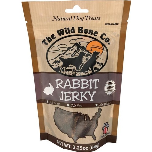 THE WILD BONE CO 1940.6 Wild Bone Co. Rabbit Jerky 2.25-oz Resealable Bag