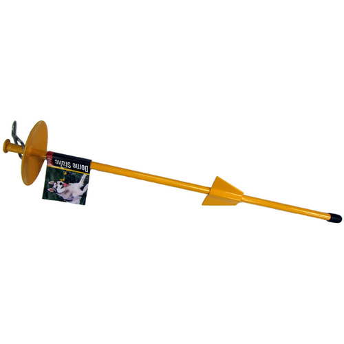 Dome Tie-Out Stake, 21 in L Belt/Cable, Steel, Bright Yellow