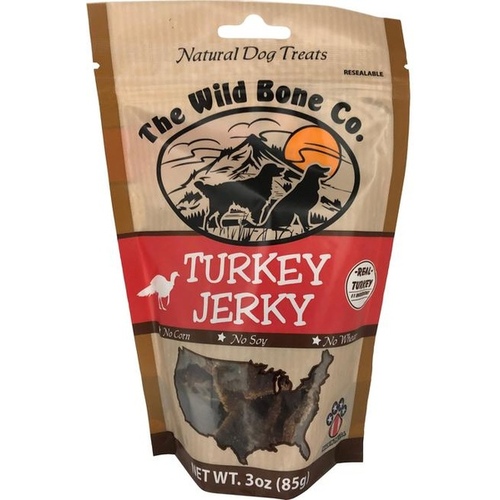 THE WILD BONE CO 1920.6 The Wild Bone Co. Turkey Jerky 3-oz Resealable Bag