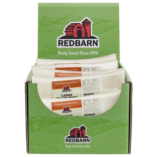 Redbarn Pet Supplies 416022 Large Natural Filled Bone Peanut Butter Flavor - Display Box