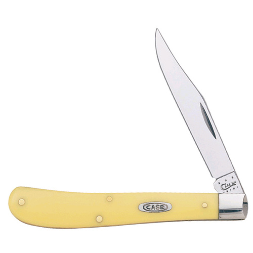 W R CASE & SONS CUTLERY CO 00031 Yellow Bearhead Slimline Trapper