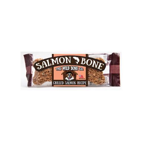 THE WILD BONE CO 1882-XCP48 Bone Dog Biscuit Treat, Grilled Salmon Flavor, 1 oz - pack of 48