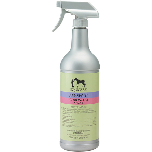 CENTRAL LIFE SCIENCE 13841446 Equicare Flysect Citronella Spray with Lanolin 32-oz