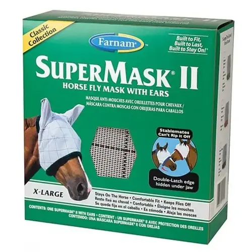 Supermask II Horse Fly Mask with Ears Classic Collection, XL