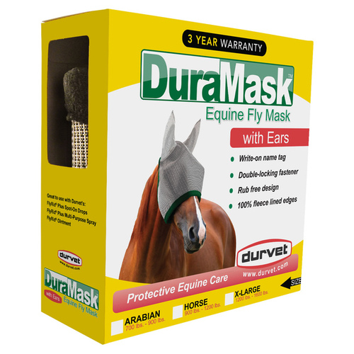 DURAMASK EQUINE FLY MASK WITH EARS - XL HORSE