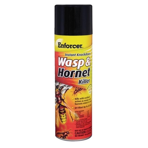 Enforcer EWHIK16 Wasp and Hornet Killer, Gas, Spray Application, 16 oz Aerosol Can Clear/White