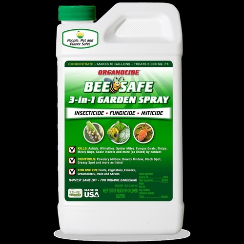 Organocide 100-021 3" 1 Garden Insect Spray Bee Safe Organic Liquid Concentrate 32 oz