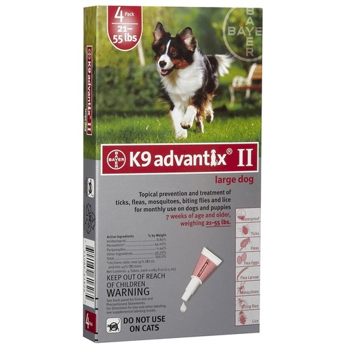 Flea And Tick Prevention & Treatment for Dogs 21-55-Lbs., 4 Doses - pack of 4