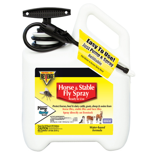 Barn and Stable Fly Spray, Liquid, Opaque White, Insecticide, 1.33 gal