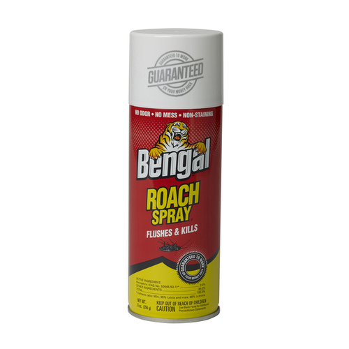 Roach Spray, Liquid, Spray Application, 9 oz Aerosol Can Brown/Dark Brown