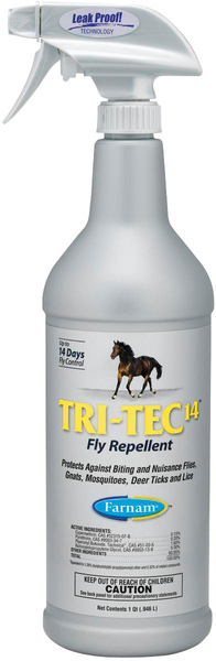 Central Garden 46512 Tri-Tec 14 Fly Repellent, Liquid, Milky White, 32 oz Bottle