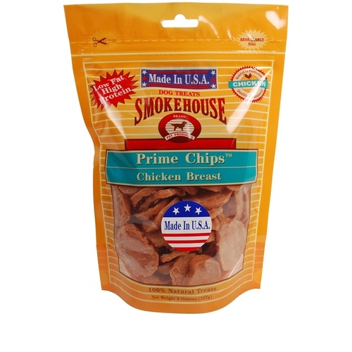 Smokehouse 85462 Chicken Breast Prime Chips Dog Treats 8-oz Bag