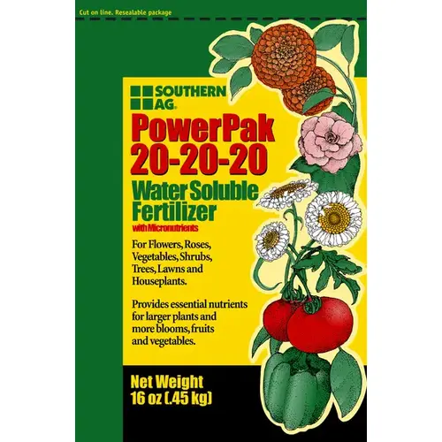 Southern Ag - Retail 13802787 20-20-20 POWERPAK WATER SOLUBLE FERTILIZER - 1 lb.