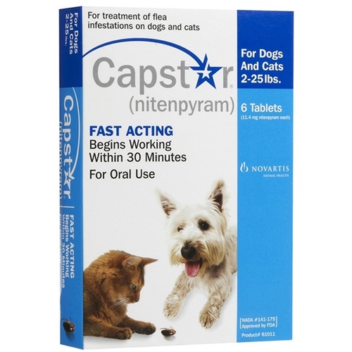 Capstar Blue Flea Treatment for Dogs & Cats 2-lbs to 25-lbs 6-Tablets