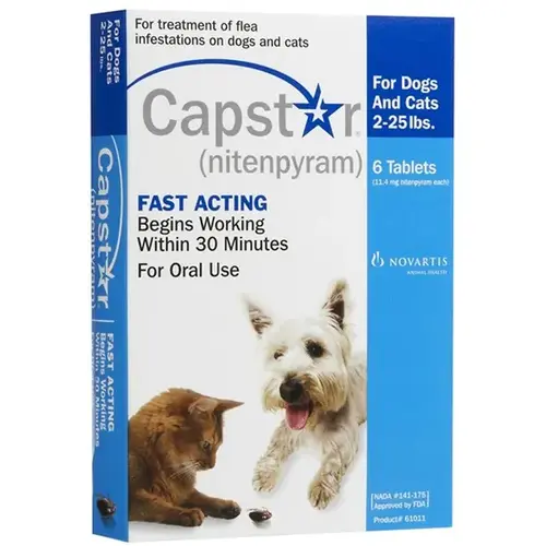 PETIQ LLC 13842534 Capstar Blue Flea Treatment for Dogs & Cats 2-lbs to 25-lbs 6-Tablets