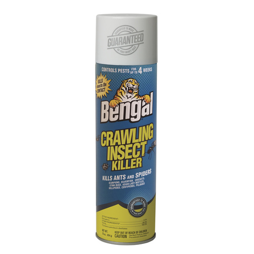 Bengal 93500 Crawling Insect Killer, Spray Application, Indoor, Outdoor, 16 oz Aerosol Can White