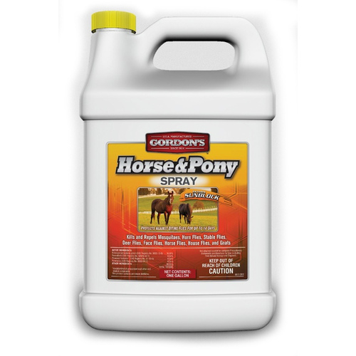 Horse and Pony Insect Spray, Liquid, Amber, Perfumed, 1 gal