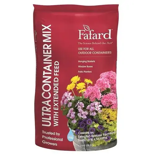 Fafard Ultra Container Mix with Extended Feed, 1 cu-ft Coverage Area, Flecks, Brown/White, 100 Bag