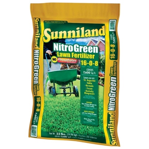 Sunniland 125158 Lawn Fertilizer Nitro Green Spring For All Grasses 7600 sq ft