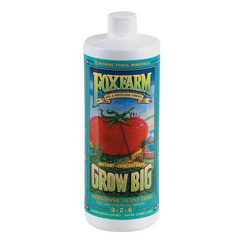 FoxFarm FX14010 Grow Big Hydro Liquid Plant Food Concentrate, 1-Qt.
