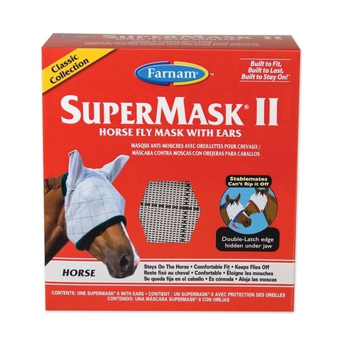 CENTRAL LIFE SCIENCE 100526829 Supermask II Horse Fly Mask with Ears Classic Collection