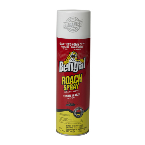 Bengal 96837 Roach Spray, Liquid, Spray Application, 16 oz Aerosol Can Brown/Dark Brown