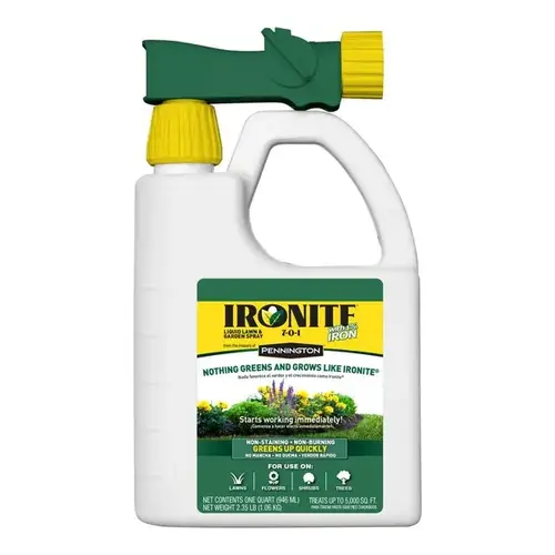 Lawn Fertilizer Ironite Slow-Release Nitrogen For All Grasses 5000 sq ft Dark Brown