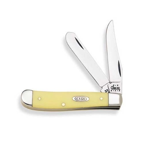 Case 029 Pocket Knife Mini Trapper Yellow Chrome Vanadium 3.5"