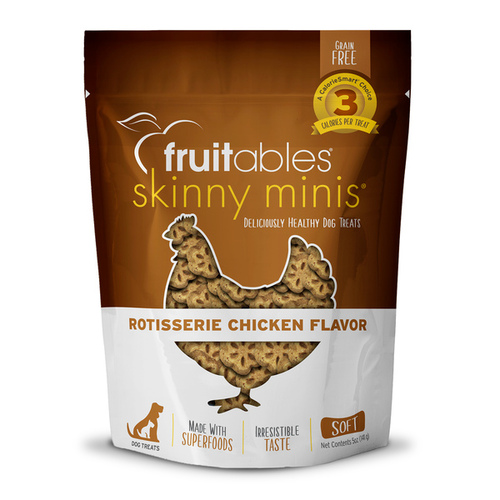 Fruitables Rotisserie Chicken Skinny Minis Soft and Chewy Dog Treats 5-oz