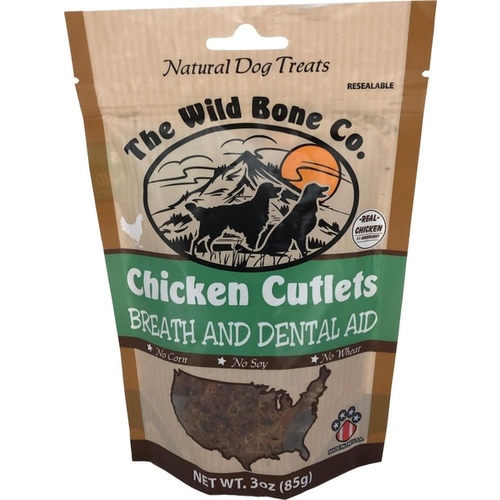 THE WILD BONE CO 1980.6 1980 Breath and Dental Jerky Cutlet, Chicken, 2.75 oz