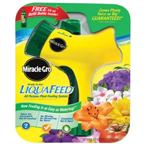 LiquaFeed 1016111 Plant Food Starter Kit, 16 oz Bottle, Liquid, 12-4-8 N-P-K Ratio Clear/Green